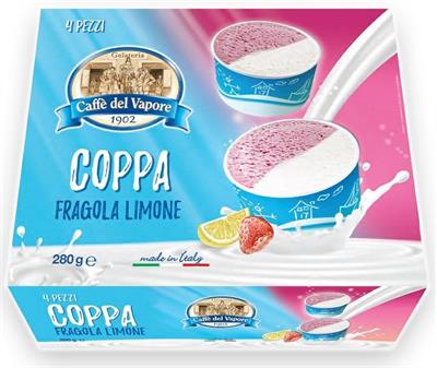 4 COPPETTE FRAGOLA-LIMONE 280GX8 CAFFE' DEL VAPORE