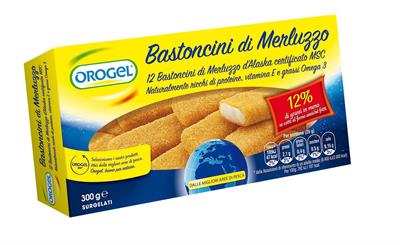 12 BASTONCINI DI MERLUZZO 300GX10PZ OROGEL RETAIL COMM.