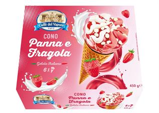 6 CONO PANNA/FRAGOLA 450GX6 CAFFE' DEL VAPORE