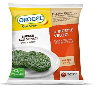 MAXI BURGER AGLI SPINACI 1KG(125GX8)X4PZ OROGEL F.S.