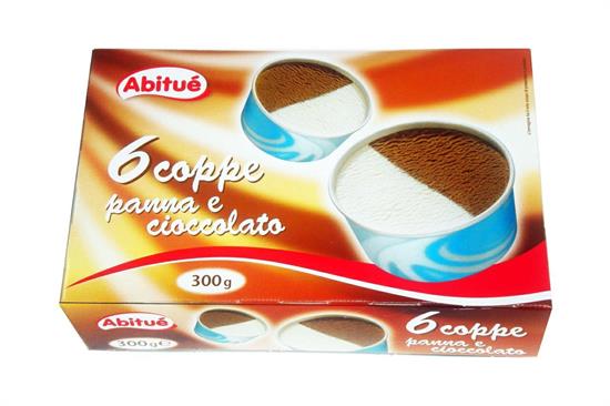 6 COPPETTE PANNA/CACAO ABITUE' 300GX6